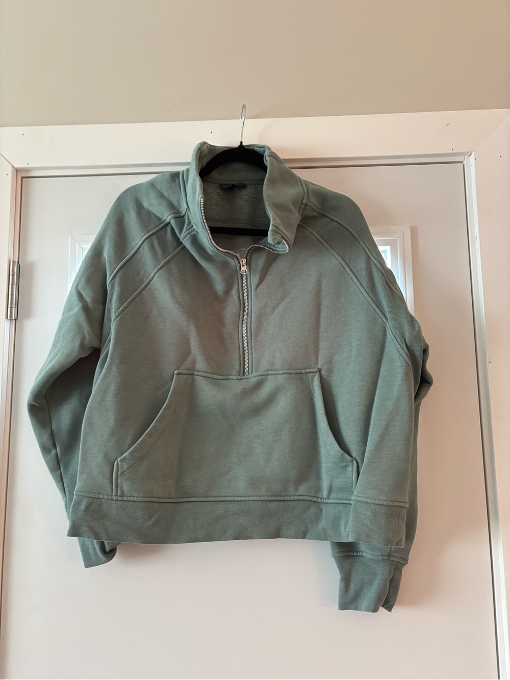 Danskin Half-Zip Pullover Sweatshirt in Sage Green